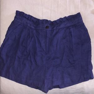Forever 21 Indigo Linen Shorts (Semi high waisted)